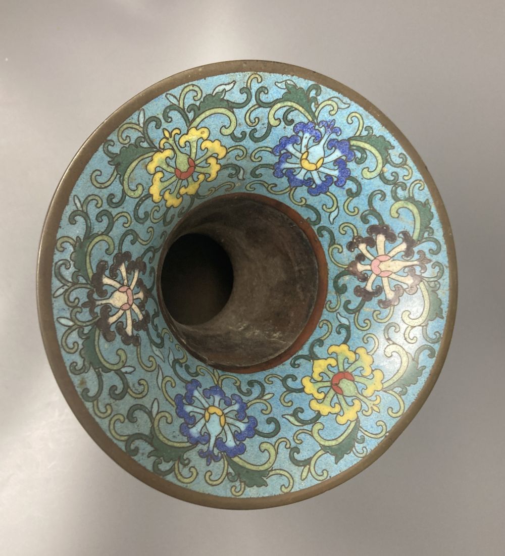 A Chinese cloisonne enamel archaistic vase, late 19th century, 41cm